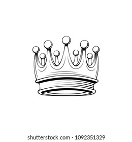 Silhouette royal crown icon. Design element. Vector illustration.