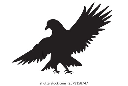 Silhouette Royalty Vector Pigeon with Black Colour