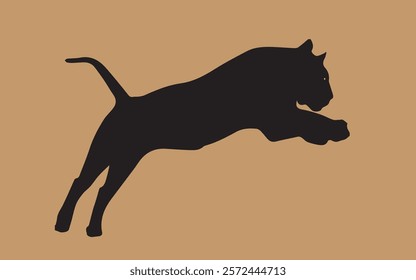 Silhouette Royalty Vector Tiger with Black Colour