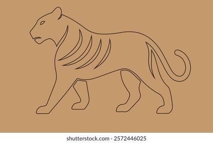 Silhouette Royalty Vector Tiger with Stock Colour