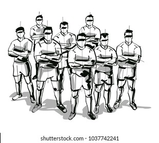 Silhouette Rugby Team 