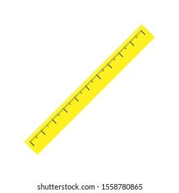 silhouette with ruler flat yellow