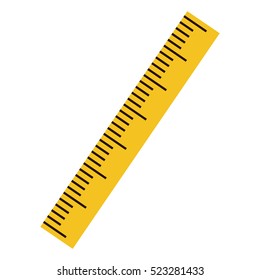 silhouette with ruler flat yellow