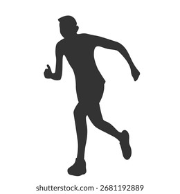 Silhouette of a runner athlete in vector.