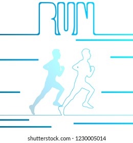 Silhouette of the runner. Racing race