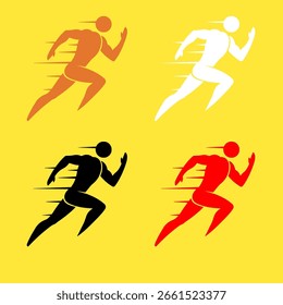 Silueta de un juego de Vector de maratón de corredor