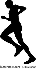 Silhouette of a runner. Vector illustration. 