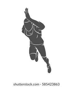 Silhouette runners on short distances sprinter on a white background. Vector illustration.