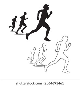 silhouette of runners vector illustration eps 10 on a white background fully editable file