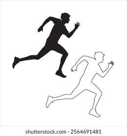 silhouette of runners vector illustration eps 10 on a white background fully editable file