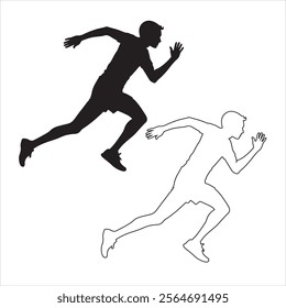 silhouette of runners vector illustration eps 10 on a white background fully editable file