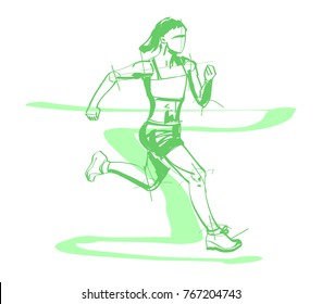 silhouette running athlete