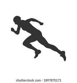 Silhouette Running Athlete Flat Vector Icon Stock Vector (Royalty Free ...