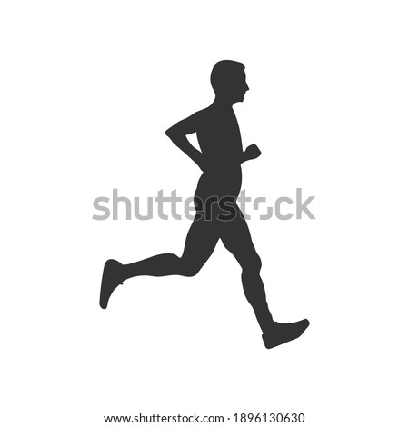Silhouette of a running athlete. Flat vector icon isolated on a white background. Simple style
