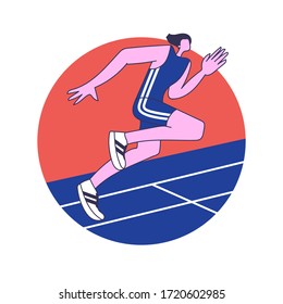 Silueta de un atleta en carrera. Icono vectorial en un estilo moderno.