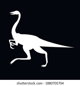 silhouette of running dinosaur, vector illustration