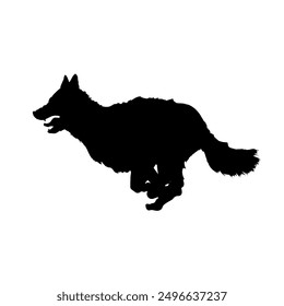 silhouette of a running dog	