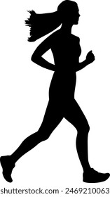 Silhouette of a running girl