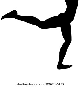 Silhouette of a running girl isolated on a white background. Vector illustration