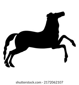 Silhouette of a running horse. Ancient Greek animal design.