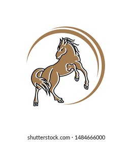 Silhouette of a running horse. Galloping animal. Logo. Champion. Sport. Isolated on a background. Vector illustration