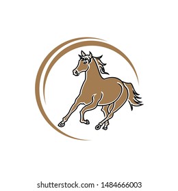 Silhouette of a running horse. Galloping animal. Logo. Champion. Sport. Isolated on a background. Vector illustration