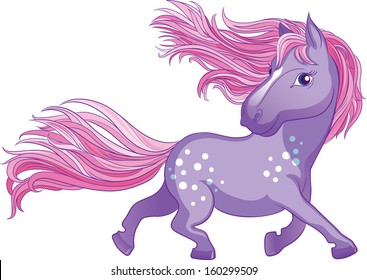 Silhouette of a running horse lilac. The symbol of the coming year in the Chinese calendar.