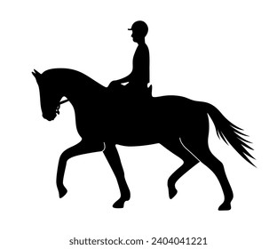 Silhouette of a running horse, A set of high quality detailed horse silhouettes