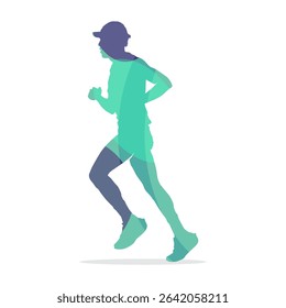 Silhouette of running isolated on White. Running Silhouette Icon.