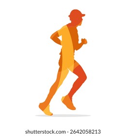 Silhouette of running isolated on White. Running Silhouette Icon.