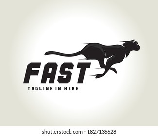 Cheetah logo. Nature speed brand icon. Fastest land animal symbol
