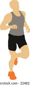 Silhouette Running Man 1 vector