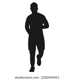 Silhouette of a running man. Marathon, Olympics, healthy lifestyle. Vector isolated on white background