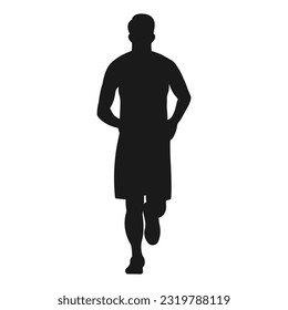 Silhouette of a running man. Sports boy running. Olympics, champion, sport, cardio. Vector isolated on white background