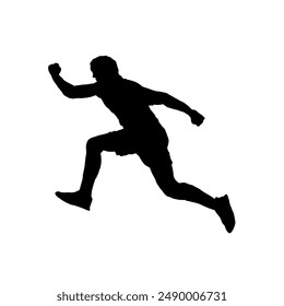 Silhouette of a running man - vector illustration
