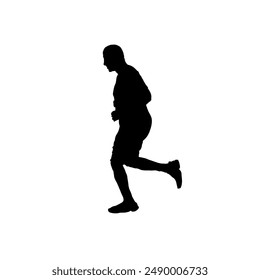 Silhouette of a running man - vector illustration
