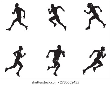 Hombre corredor de silueta. Gente de Vector corriendo siluetas	