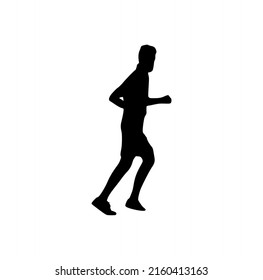 silhouette of running people. person silhouette