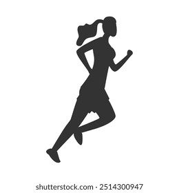 Silhouette Running at Sunset on the Beach
