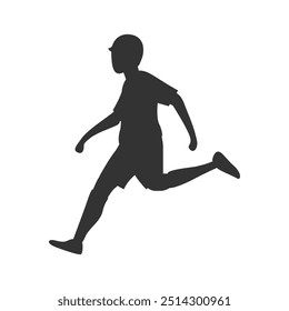 Silhouette Running at Sunset on the Beach
