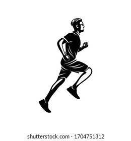 Silhouette running vector illustration design, creative design, simple