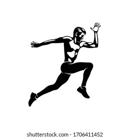 Silhouette running vector illustration design, creative design, simple