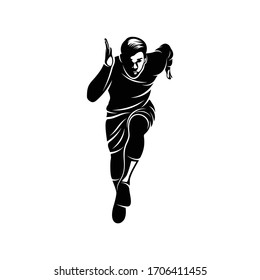 Silhouette ejecutando diseño de ilustración vectorial, diseño creativo, sencillo
