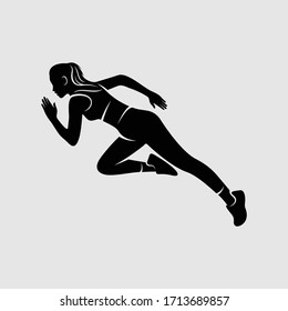 Silhouette running vector illustration design,creative design,simple