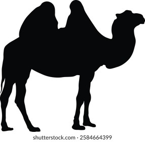 Silhouette of Sacrifice Animal. Eid Al Adha Celebration. Isolated on White Background.