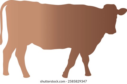 Silhouette of Sacrifice Animal. Eid Al Adha. Vector Illustration in Brown Color Design.