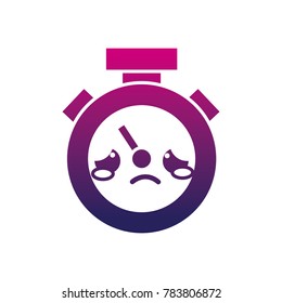 silhouette sad and cute chronometer object kawaii