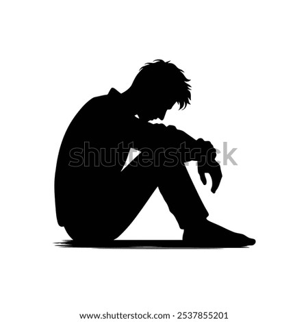 Silhouette of a Sad Man Sitting Alone, Capturing the Mood of Blue Monday