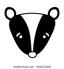 silhouette sad skunk head wild animal