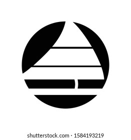 Silhouette of Sailboat logo design - Vector